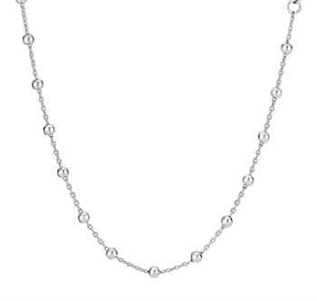 Halskæde kugler rhodineret 925, 45-48cm