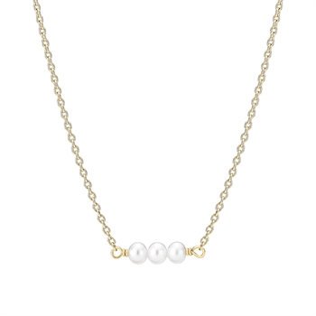 Lund Copenhagen collier med ferskvandsperler i forgyldt sølv 42-48 cm