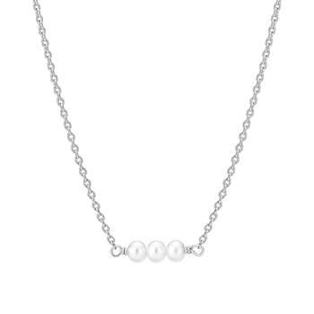 Lund Copenhagen collier med ferskvandsperler i sterling sølv 42-48 cm