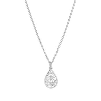 Marguerit collier dråbe 7,5mm sterling sølv