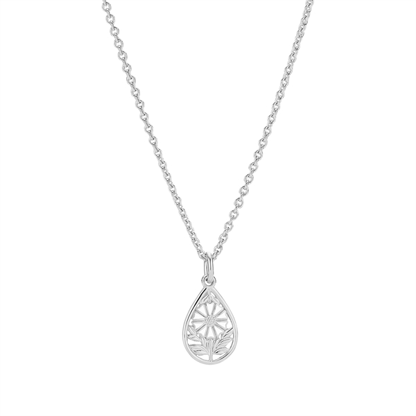 Marguerit collier dråbe 7,5mm sterling sølv