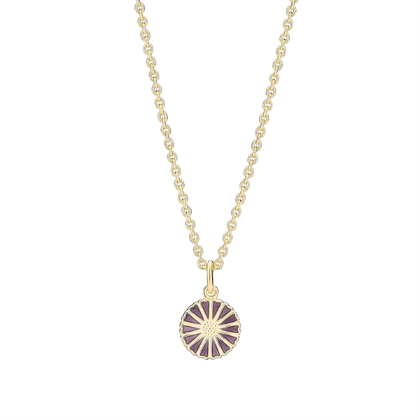 Marguerit collier lilla 11mm forgyldt sølv