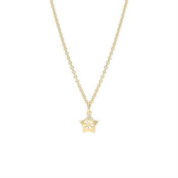 Lund Copenhagen Marguerit collier stjerne 5 mm i forgyldt sølv
