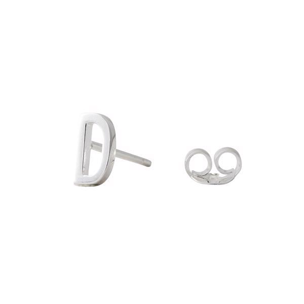 D - Smukke Arne Jacobsen bogstavs øreringe i sølv, 7 mm - og prisen er PR STK
