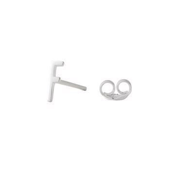 F - Smukke Arne Jacobsen bogstavs øreringe i sølv, 7 mm - og prisen er PR STK