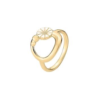 Lund Copenhagen Marguerit ring forgyldt sølv 7,5 mm
