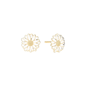 Lund Copenhagen Marguerit ørestikker 11 mm i forgyldt sølv