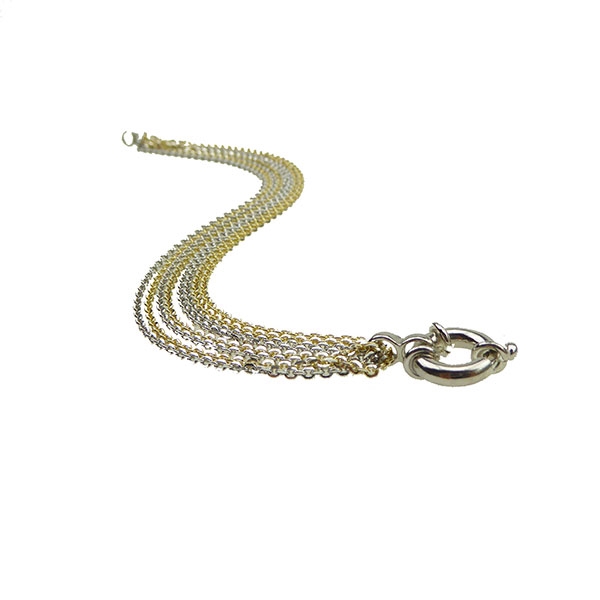 San - Links of Joy\'s  Armbånd & Halskæde - 8 rækket m.Multifunktioner-Rhodineret/forgyldt 21cm