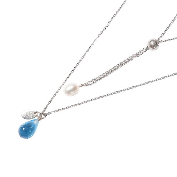 San - Links of Joy\'s Halskæde i rhodineret sterlingsølv med topas - More than one 80cm