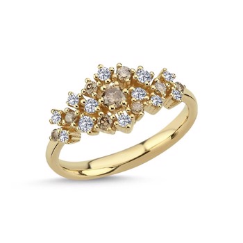 14 kt rødguld ring, Twinkle serien fra Nuran med ialt 0,51 ct diamanter