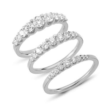 Nuran 14 kt hvidguld alliance ring, fra Empire ring serien med 0,24 ct til 1,00 ct diamanter Wesselton / SI