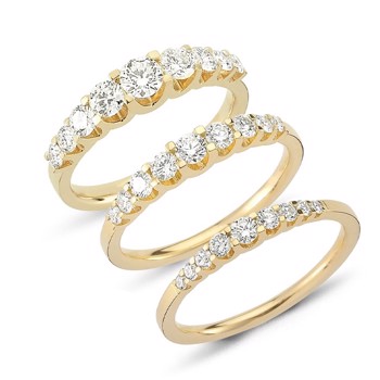Nuran 14 kt guld diamant alliance ring, fra Empire ring serien med 0,24 ct til 1,00 ct diamanter Wesselton / SI
