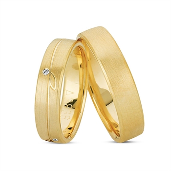 8 karat Sparkling Leaf Vielsesringe fra Nuran
