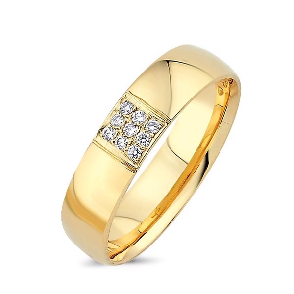 Nuran Love 14 karat guld Damering med 0,09 ct diamanter Wesselton VS i flot brillant slib