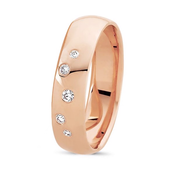 Nuran Love 14 karat rosa guld Damering med 0,07 ct diamanter Wesselton VS i flot brillant slib