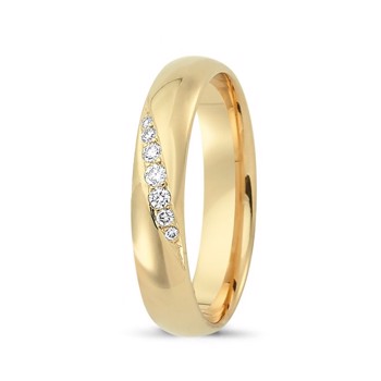 Nuran Love Sweet Love gult guld Damering med 7 stk diamanter Wesselton VS