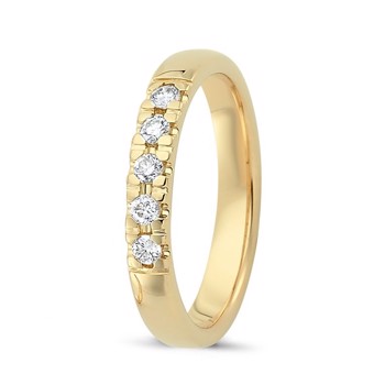 Nuran Love Sweet Love gult guld Damering med 5 x 0,04 ct stk diamanter Wesselton VS