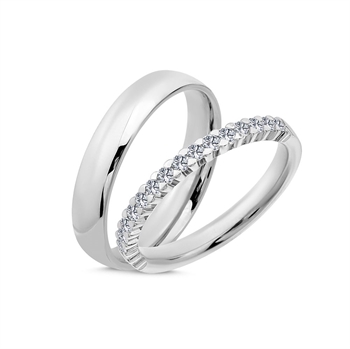 14 karat hvidgulds Diamonds Vielsesringe fra Nuran