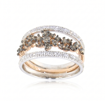 18 kt hvid/rosaguld Margherita Ring med 1,23 ct Brillant