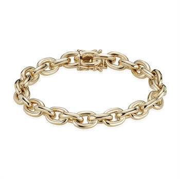 Rund anker i 14 karat Guld armbånd, 8,3 mm bred (tråd 2,5 mm) og 18½ cm