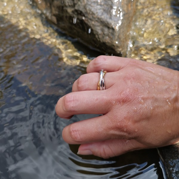 Aagaard sterling sølv 3 i 1 fingerring med  