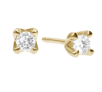 Aagaard's Ørestikker, 8k guld m/2x1,0ct Labgrown 