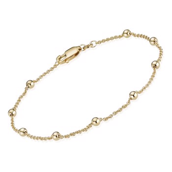 8 karat Anker rund med kugler guld armbånd, ankelkæde & halskæde i flere længder