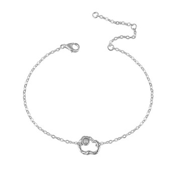 Violet, Smukt sølv armbånd med organisk cirkel med fin perler fra danske WiOGA