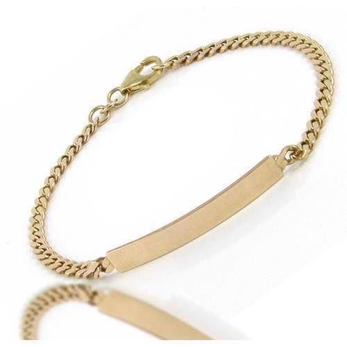 Image of 8 karat Panser Facet armbånd med plade, 3,3 mm bredt / tråd 1,05 mm og 18½ cm langt