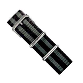 Køb 530/F-02, Nato rem i sort og grå striber føres i 18-24mm hos Urogsmykker.dk