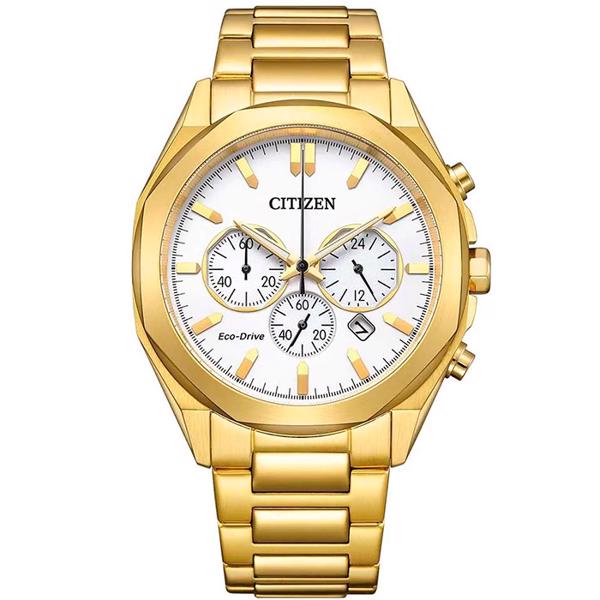 Chronograph Forgyldt stål ECO Drive Quartz Herre ur fra Citizen, CA4592-85A