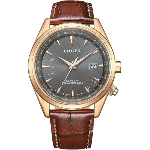 Radiocontrolled Forgyldt stål ECO Drive Quartz Herre ur fra Citizen, CB0273-11