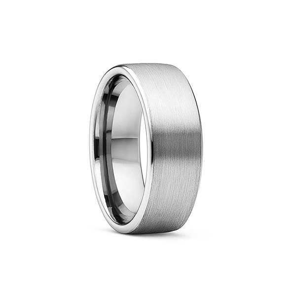 Vielsesring 7 mm bredde i Titanium med mat overflade og blanke sider