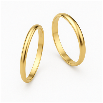 3,0 mm klassiske ringe i 14 karat guld - med valgfri overflade