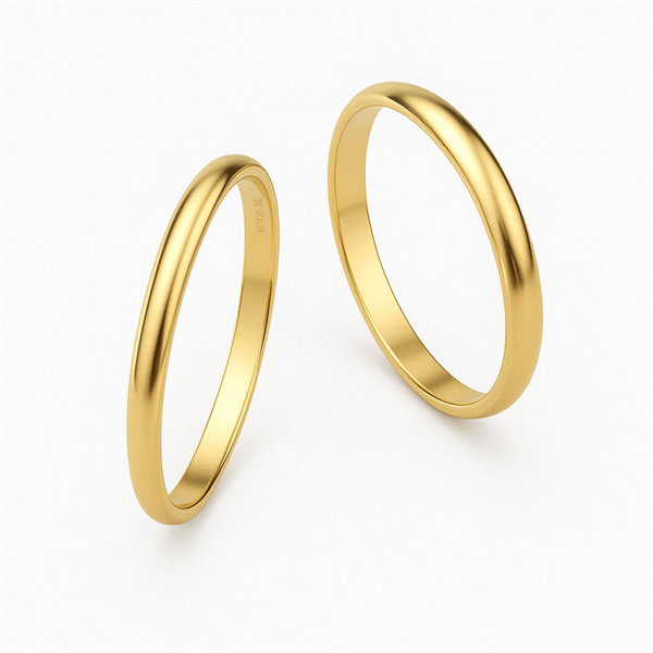 3,0 mm klassiske ringe i 14 karat guld - med valgfri overflade