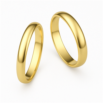 4,5 mm klassiske ringe i 14 karat guld med valgfri overflade