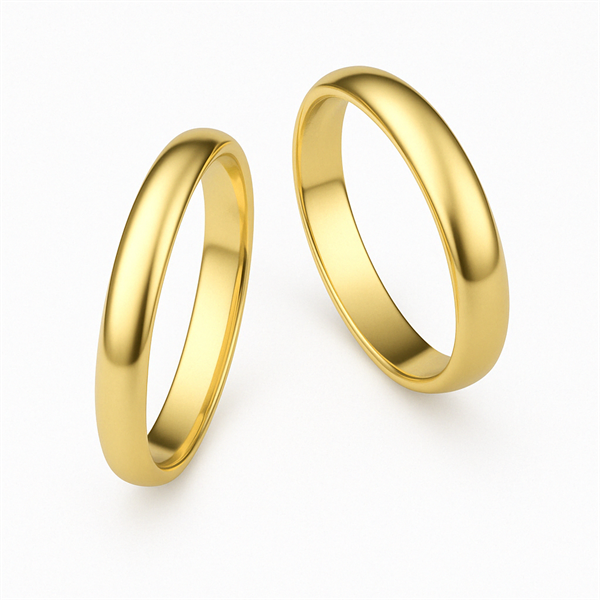 4,5 mm klassiske ringe i 14 karat guld med valgfri overflade