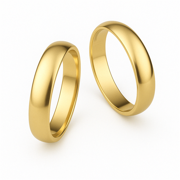 5,0 mm klassiske ringe i 14 karat guld med valgfri overflade