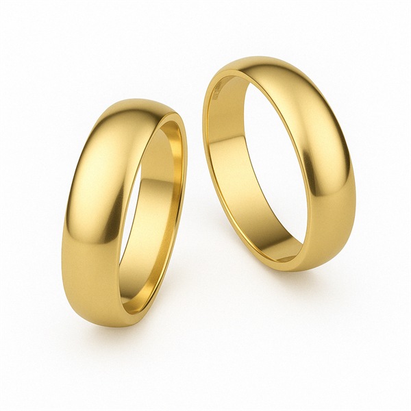 6,0 mm klassiske ringe i 14 karat guld med valgfri overflade
