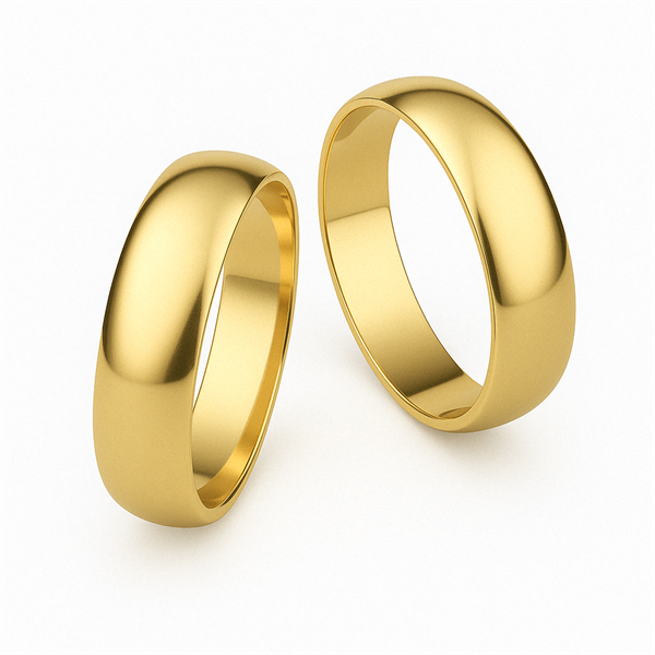 7,0 mm klassiske ringe i 14 karat guld med valgfri overflade