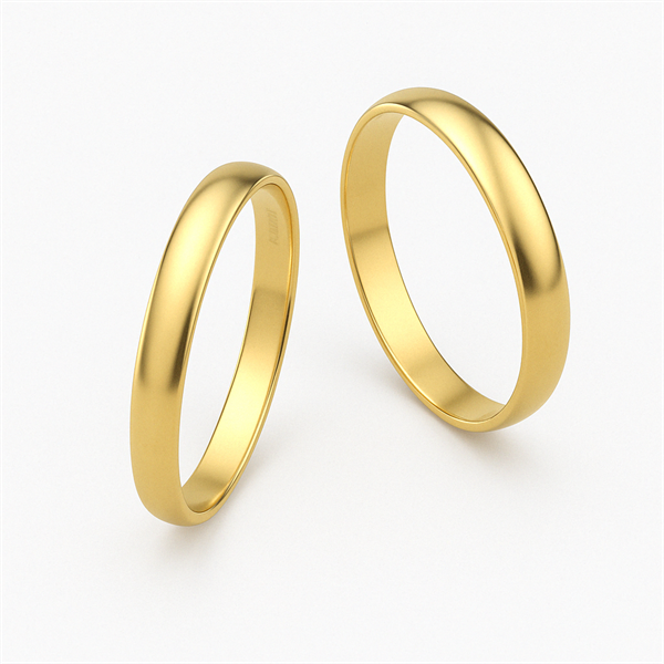 4,0 mm Klassiske ringe i 8 karat guld med valgfri overflade