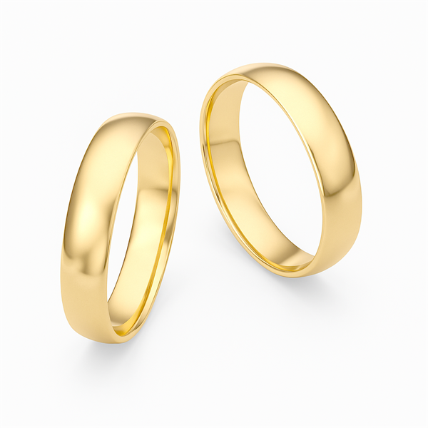 4,5 mm klassiske ringe i 8 karat guld med valgfri overflade