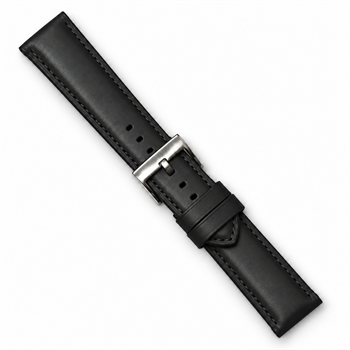 Kraftig sort lammeskinds urrem Daniel Wellington style, 18-22 mm, her 22 mm fra Søgaard