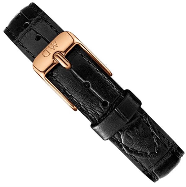 Daniel Wellington læderrem - PETIT READING - 12 mm med rosaforgyldt spænde