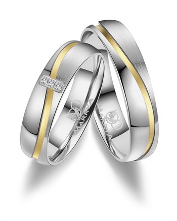  Marrya Vielsesringe med 3 x hvid Zirkonia fra Houmann