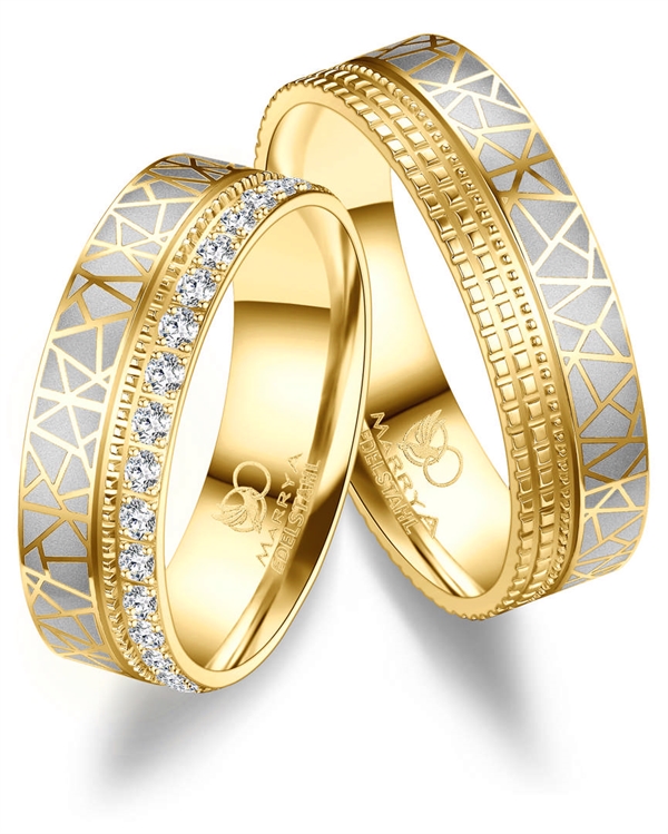  Marrya Vielsesringe med hvid Zirkonia fra Houmann