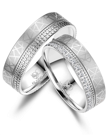  Marrya Vielsesringe med hvid Zirkonia fra Houmann