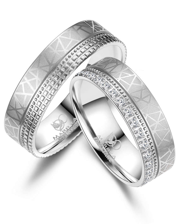  Marrya Vielsesringe med hvid Zirkonia fra Houmann