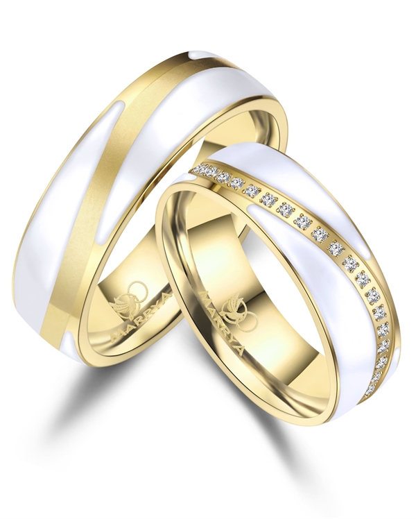  Marrya Vielsesringe med hvid Zirkonia fra Houmann