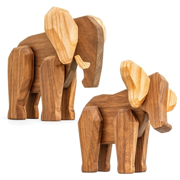 Fablewood Sæt - Mor Elefant & Far Elefant - Træfigur sammensat med magneter